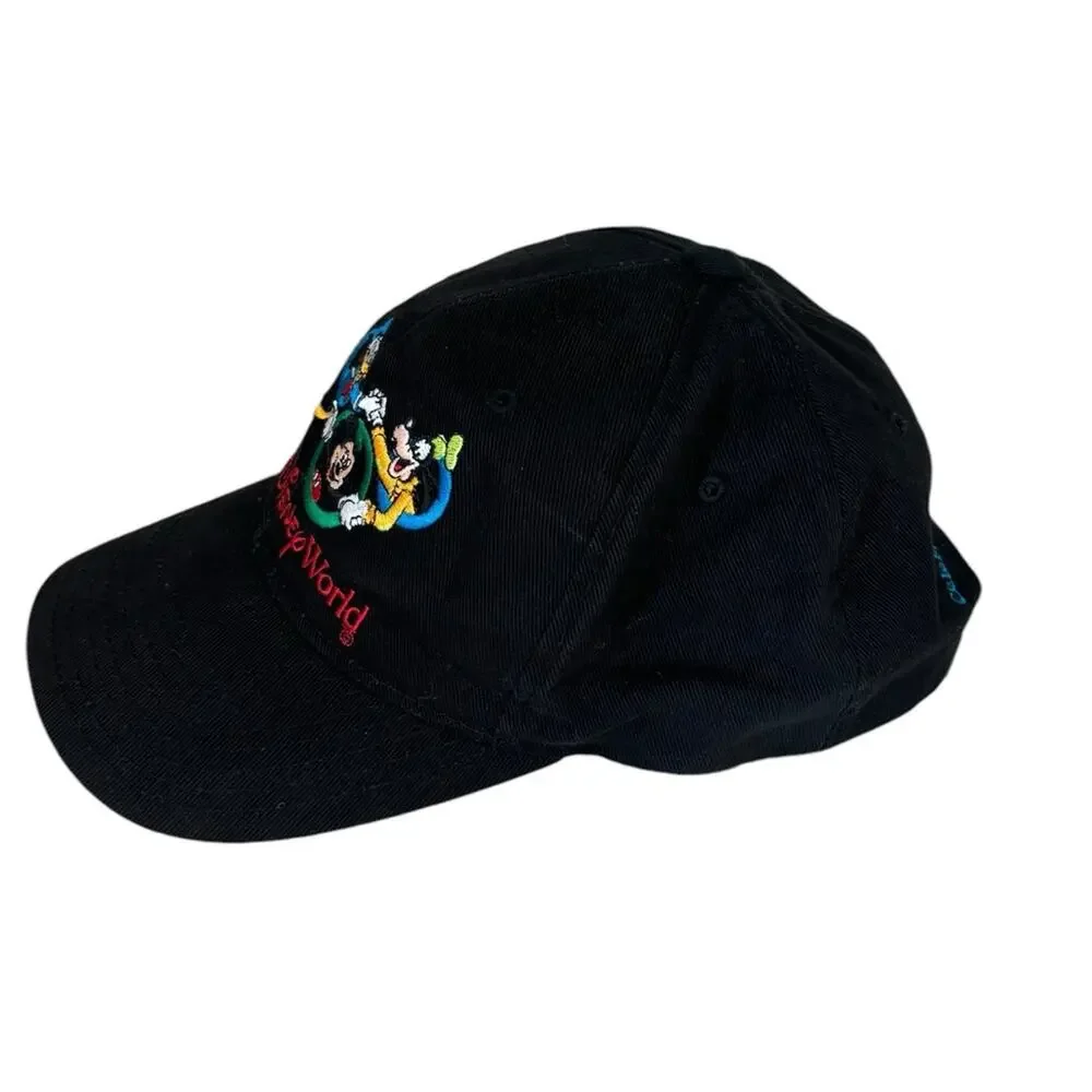 Vintage Y2K 2000 Walt Disney World Cotton Baseball Cap in Black - One Size
